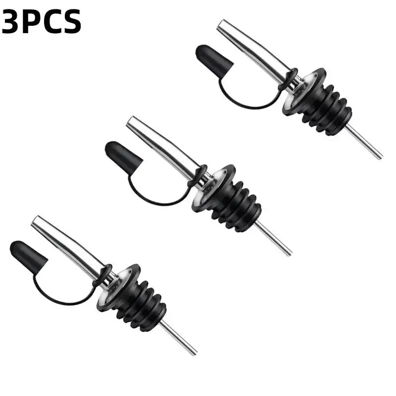 Bar Tool Wine Bottle Stopper Cap Dispenser Sprayer Lock Pourer Sauce Qme 3pcs