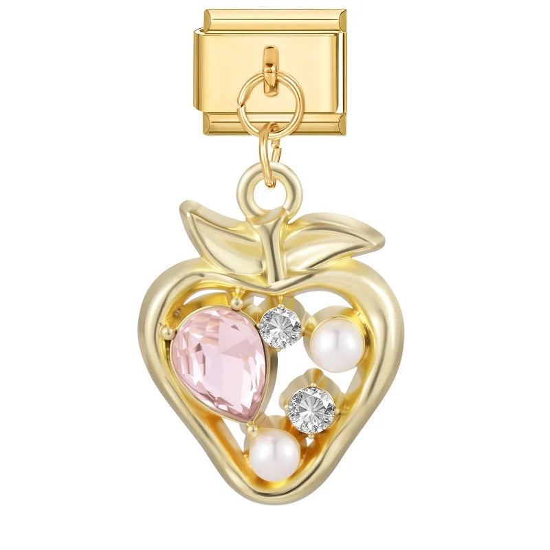 Charm Cute Cartoon Pearl Dogs Horse Pendant Italian Link Fit Bracelet