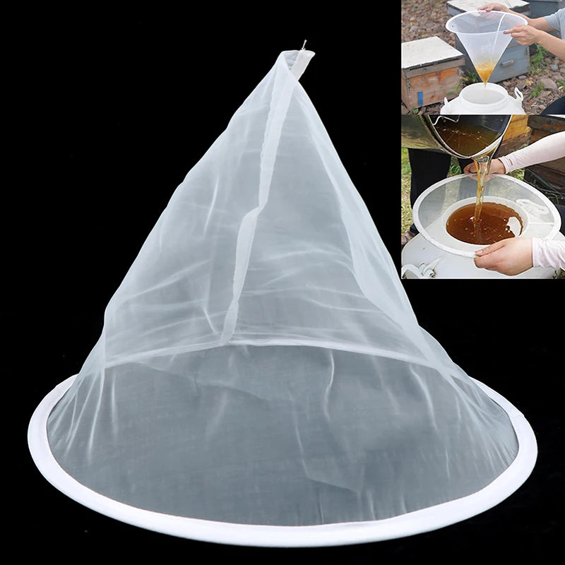 ^35CM Honey Strainer Net Ultra-fine Impurity Filter Cloth Beekeeping Tool Funnel Qme