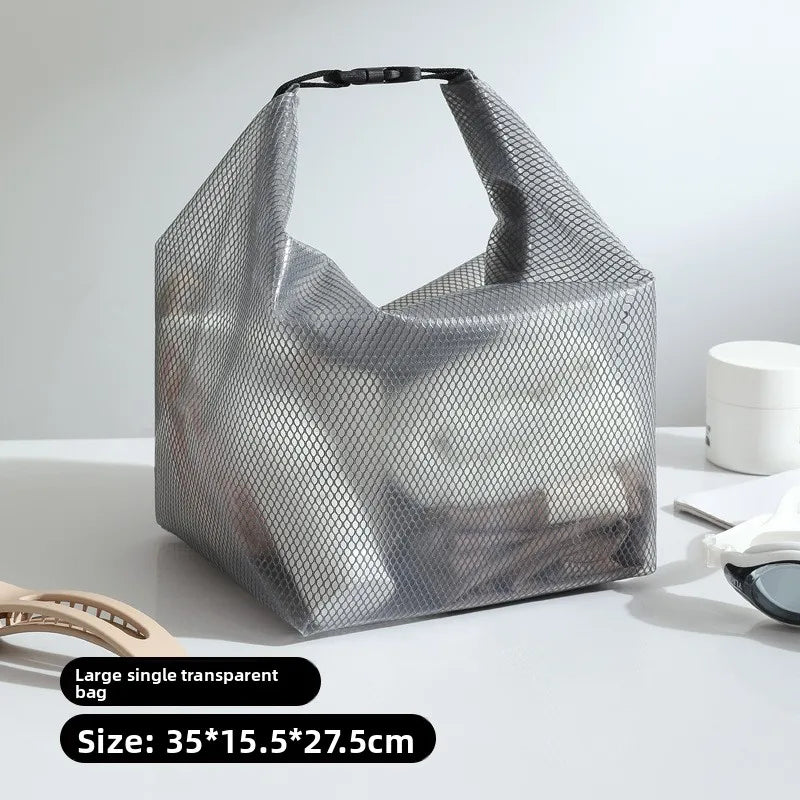A Waterproof Storage Bag, Fitness Clothing Swimming Bathroom Large Capacity Drawstring, Men's And Women's Outdoor Toiletries Bag Qme