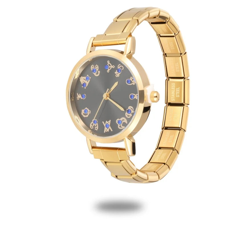 Fashion Wholesale Zircon Series Stainless Steel Watch Bracelet Men Womens 9mm DIY Italian Charm Bangle High Quality Jewelry Gift Qme Style 22