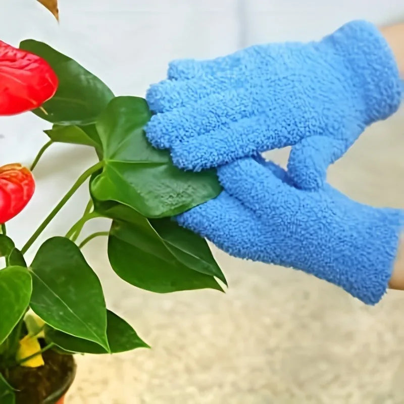 [Dusting Gloves] 1 Pair of Microfiber Dusting Gloves: Perfect for Cleaning Plants, Blinds, Lamps, and Hard-to-Reach Corners Qme