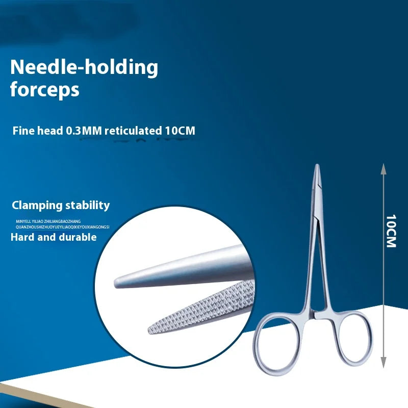 Medical Stainless Steel Needle Holding Forceps Gold Handle Thick Head Qme a