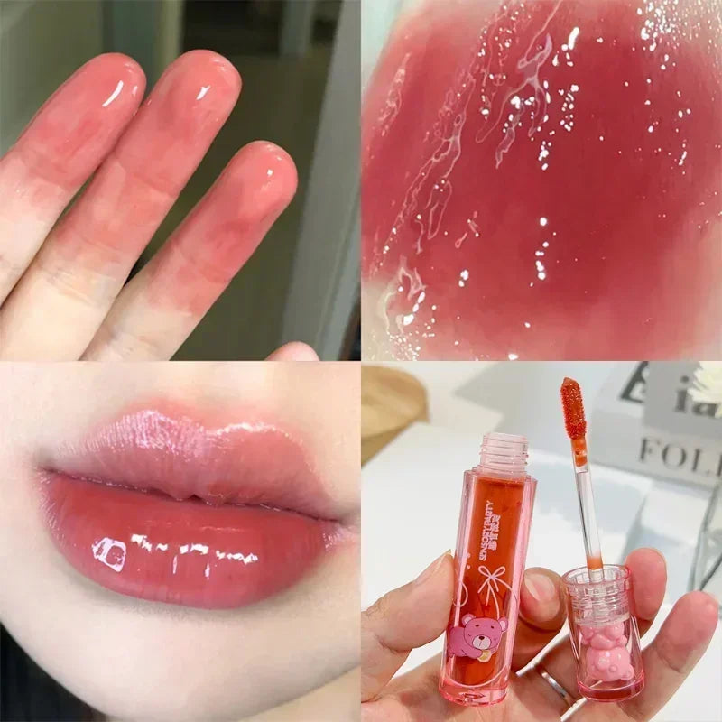 Moisturizing Mirror Lip Gloss Cute Water Light Lip Gloss Lasting Crystal Glossy Glaze Nude Red Liquid Lipstick Women Lips Makeup Qme