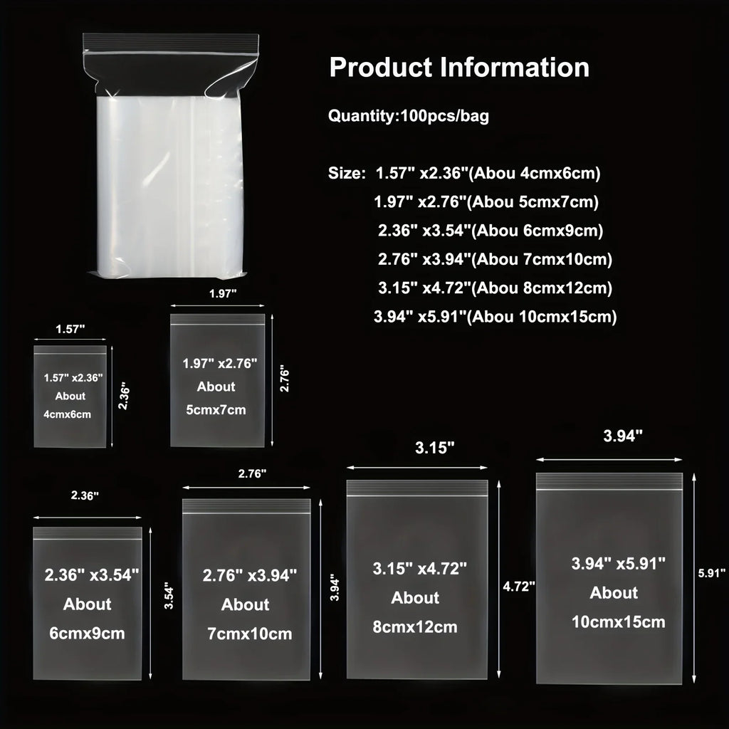 Transparent storage bag - A sealed small bag used for organizing small items, highly suitable for travel, handicraft making Qme