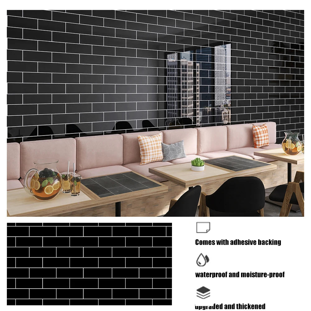 Self Adhesive European Style Marble Pattern Wall Sticker Heat Resistant Moisture Proof Wallpaper for Bedroom Living Room Kitchen Qme