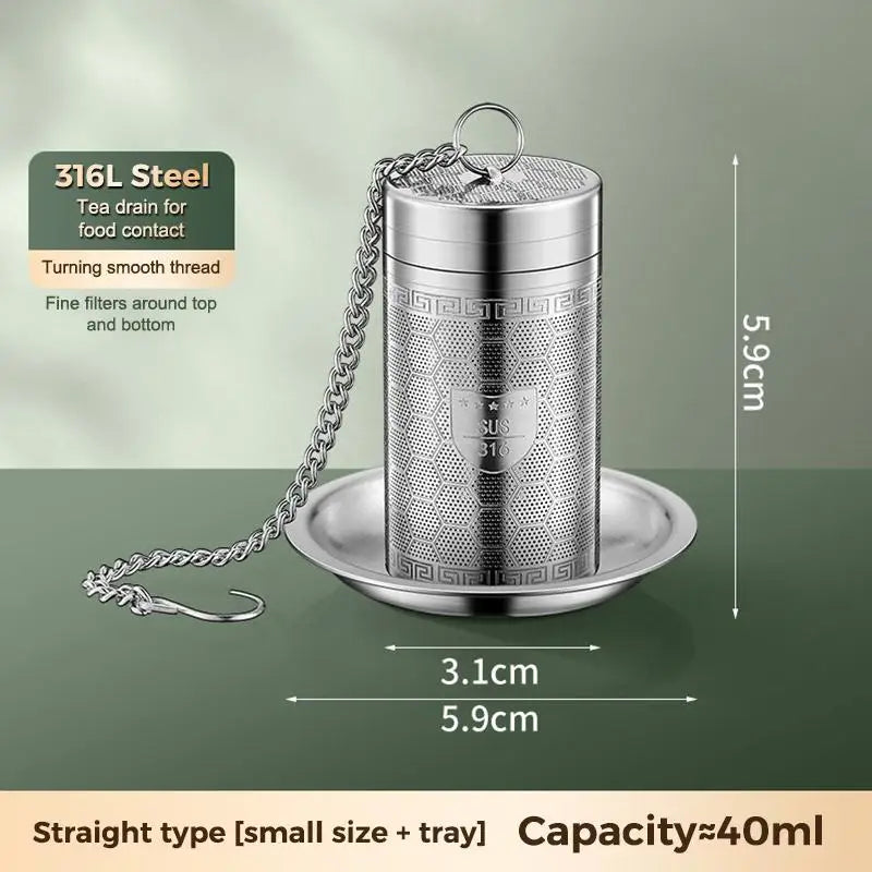 316 Stainless Steel Tea Infuser With Ultra Fine Mesh Extender Chain For Home Office Travel Brewing Loose Leaf Tea Qme A6