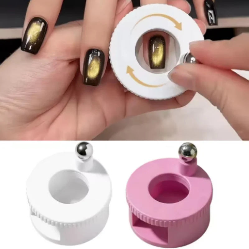 Rotating Automatic Glass Bead Cat's Eye Magnet Beginner Friendly Super Strong Magnet Rotating Cat Eye Nail Magnet Qme