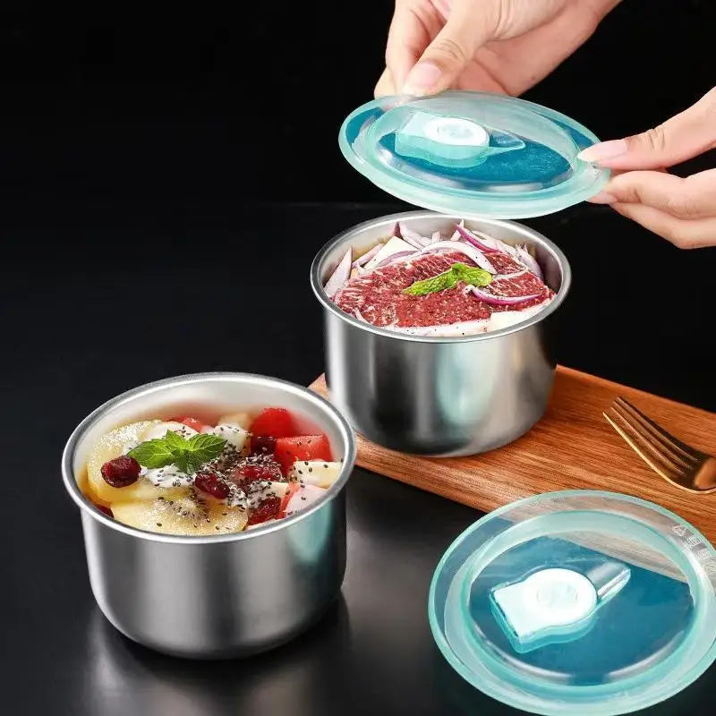304 Stainless Steel Food Preservation Box Round Leak-proof Lunch Heat Qme