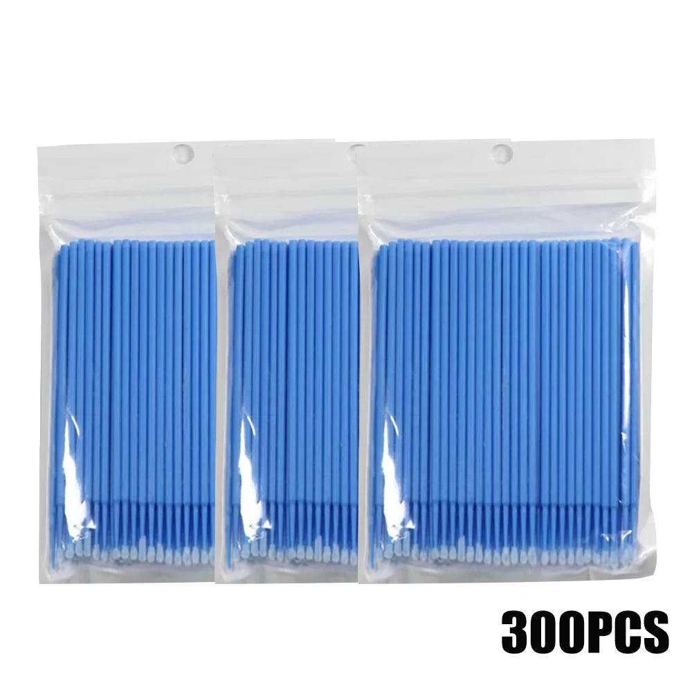 300/2000pcs Disposable MicroBrush Eyelash Extension Brushes For Makeup Nail Art Individua Applicator Lash Cleaning Removing Tool Qme 300pcs Blue