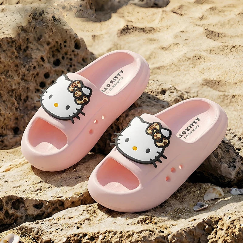 Hello Kitty Cartoon Flip-Flops Cute, Non-Slip Flip-Flops for Students Lightweight Slippers for Home and Bathroom Use Qme