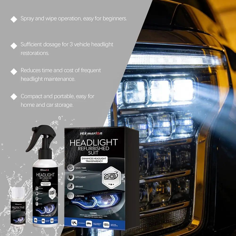 Yellowed Headlamps Refurbishing Fluid Restores Brightening Polish Car Qme