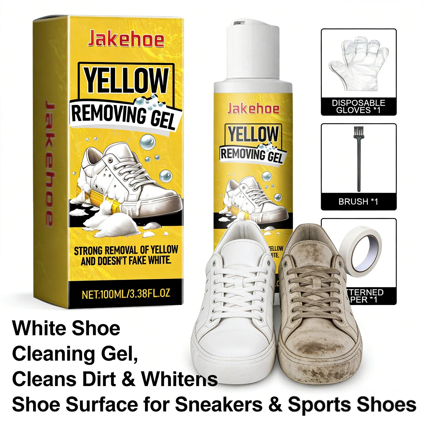 White Shoe Cleaning Gel Effectively Removing Stubborn Stains Preventing Shoes Yellowing Eliminate Odors Shoe Yellow Removing Gel Qme