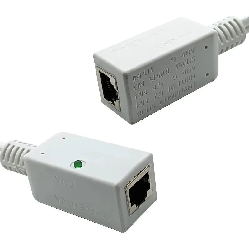 2pairs Wide-Range PoE Injector 9V to 56V Gigabit RJ45 with Female DC Socket for Non-Standard Power Extenders Qme