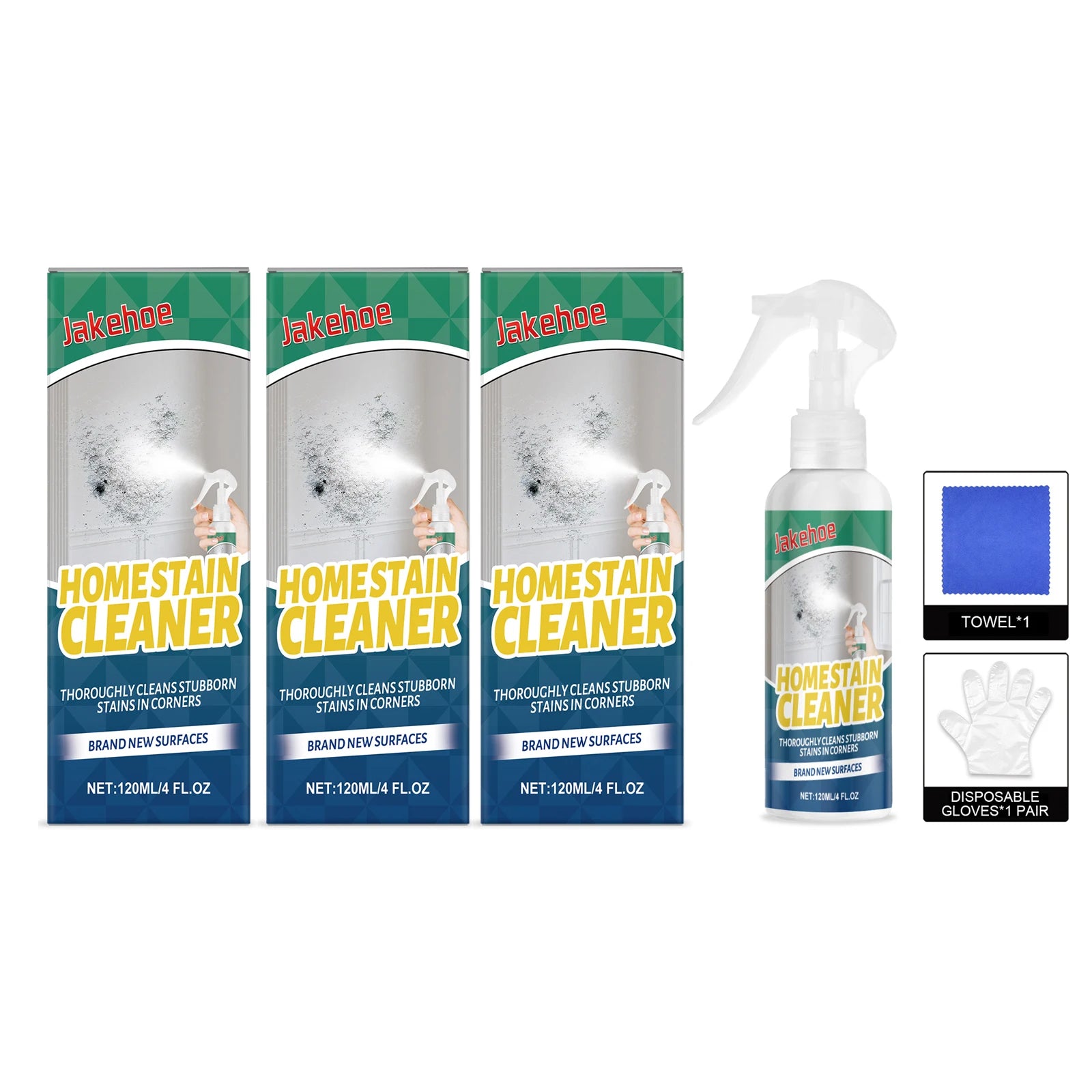 Stubborn Stains Cleaner for Kitchen Powerful Remove Oil Stains Limescale Eliminate Odors No Residue Multipurpose Descaler Spray Qme 3 x 120ml Boxed