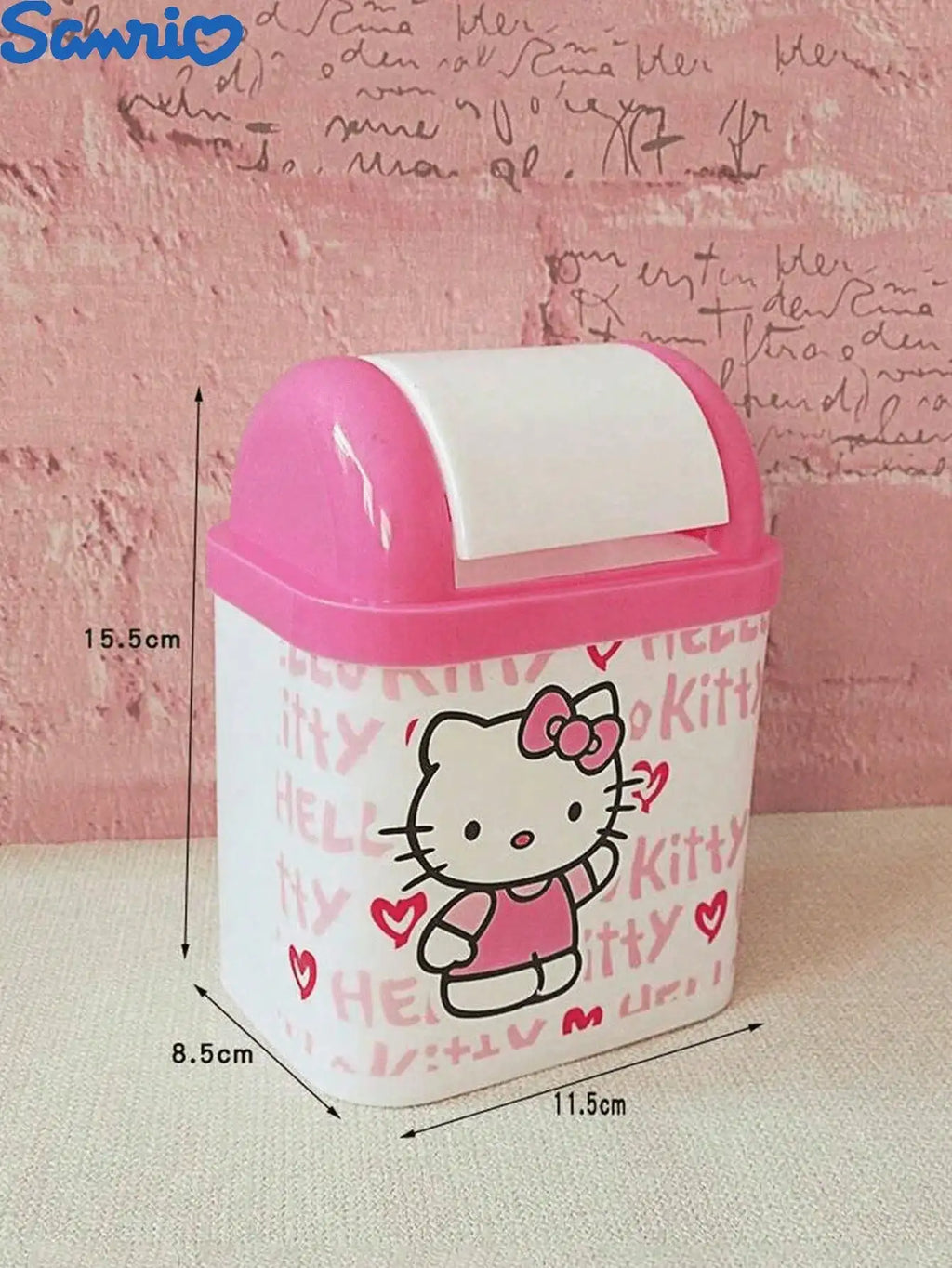 Sanrio Hello Kitty Cute Cartoon KT Cat Table Storage Bin Mini Office Qme