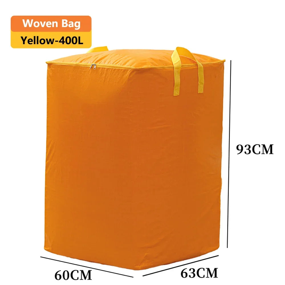 Large Capacity Moving Packing Bag Storage Bag Cotton Quilt Bag Miscellaneous Woven Luggage Bag Clothing Sorting and Storage Bag Qme Yellow 400L