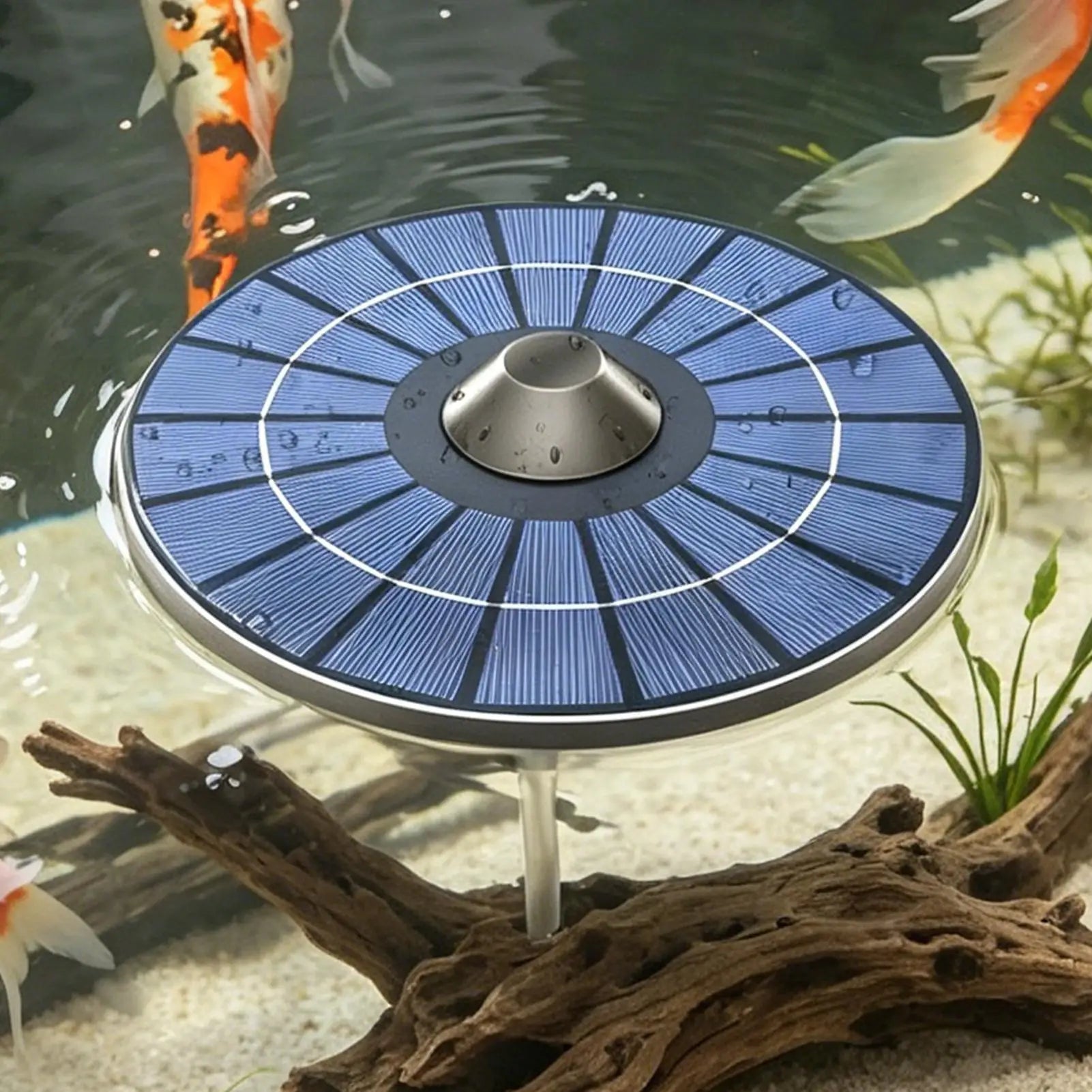 Solar Pond Aerator 2.5W Portable Air Pump with 1.5M Air Hose Floating Pond Aerator Kit for Outdoor Aquariums Fish Tank Backyard Qme