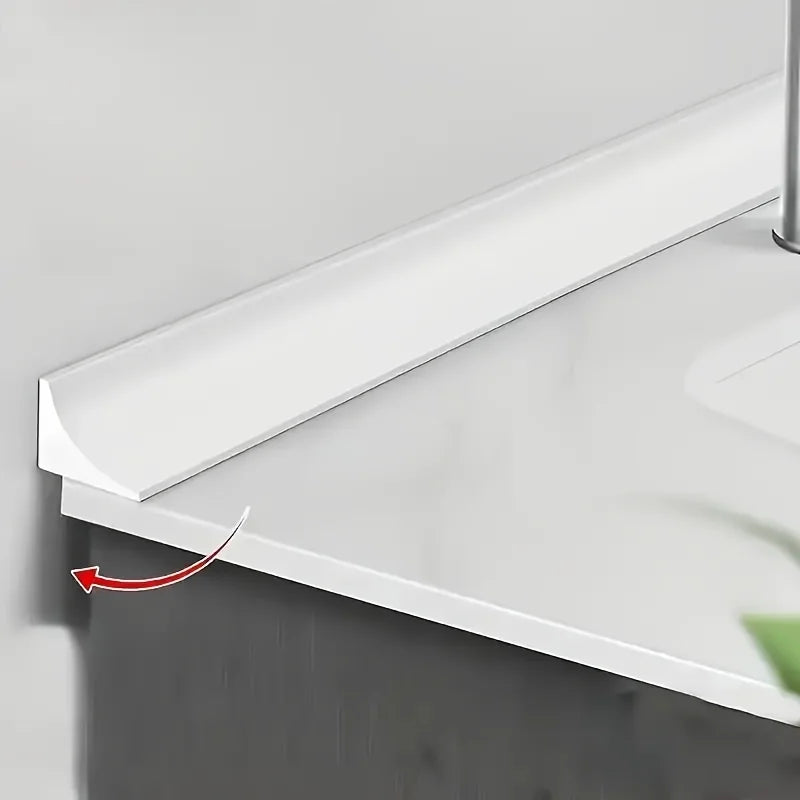1 self-adhesive silicone waterproof strip for kitchens and bathrooms, suitable for countertops, cabinets, and sink edges Qme