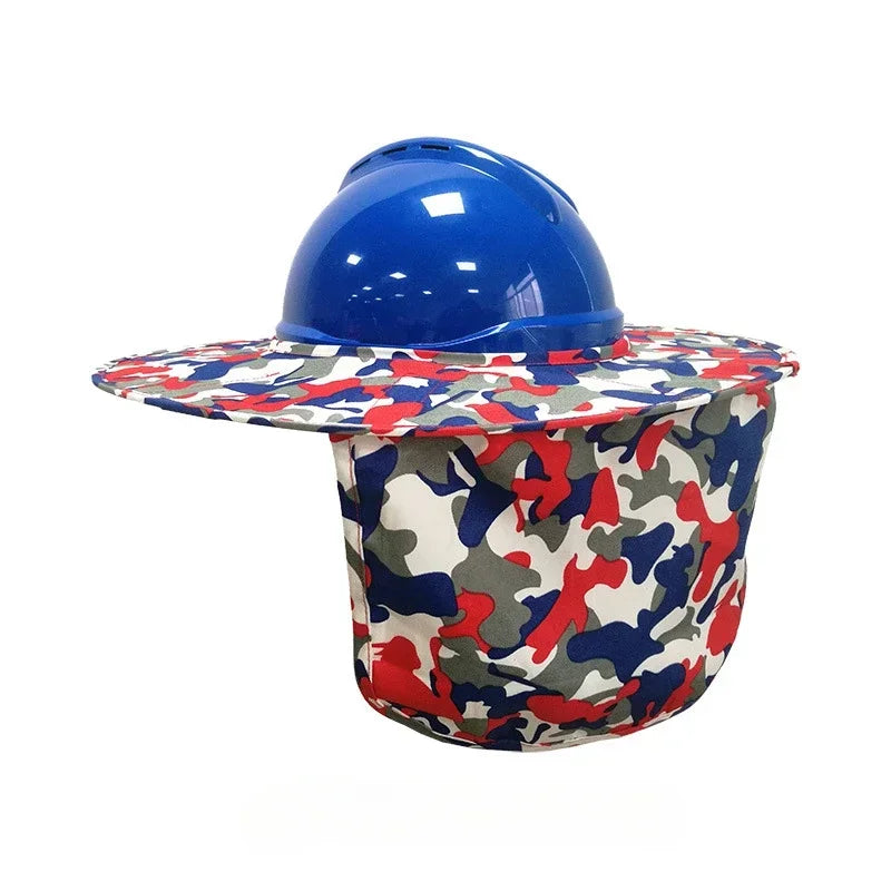 Safety Hard Hat Neck Shield Helmets Cap Cover for Outdoor Construction Workers Sun Protection Summer Sun Shade Qme Red camouflage 2pcs