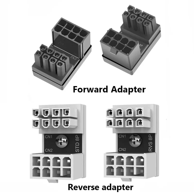 ATX GPU VGA PCIe 8 Pin 6Pin U to 180 Degree Angle Connector Power Adapter Board for Desktop Video Card Graphics Reverse Type Qme