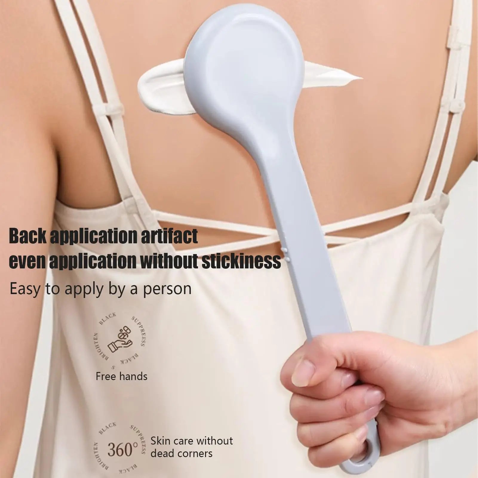 Back Applicator for Lotion Back Sunscreen Applicator for Senior Extended Handle Ointment Apply Aid for Medicine Moisturizing Qme