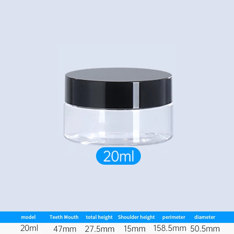 Travel Face Cream Jar Empty Plastic Cosmetic Makeup Bottle Qme 20ml Black