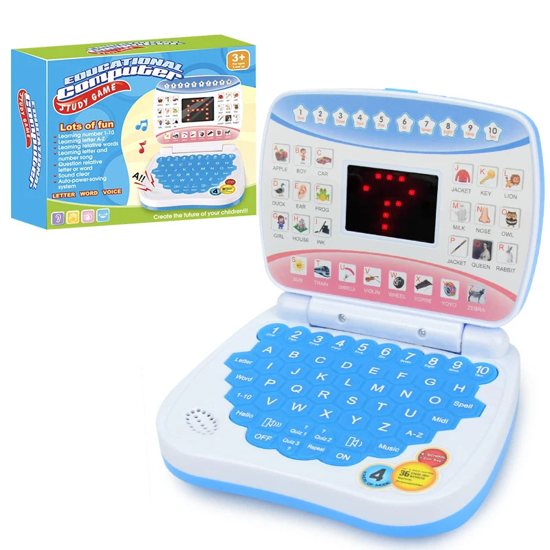 Learning Machine Laptop Computer Child Electronic Preschool Language Education Toys Gift Toddler Kid Developing Cognitive Skills Qme Blue 1
