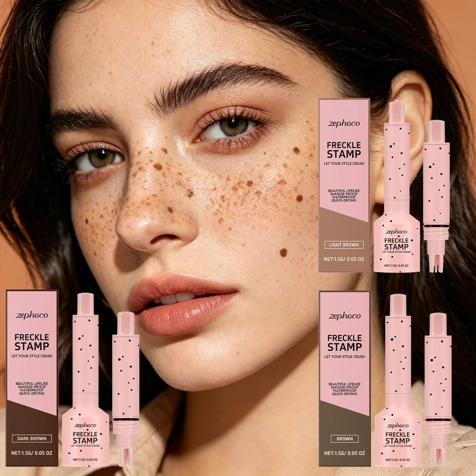 Zephoco Freckle Stamp Quick Drying Waterproof Smudge Proof Natural Qme