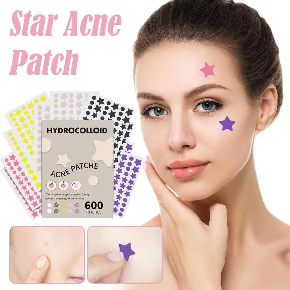 New 600pcs Star Acne Patch Mild Non-irritating Lightens Acne For Blackheads Closed Comedones Hydrocolloid Acne Sticker S0U6 Qme