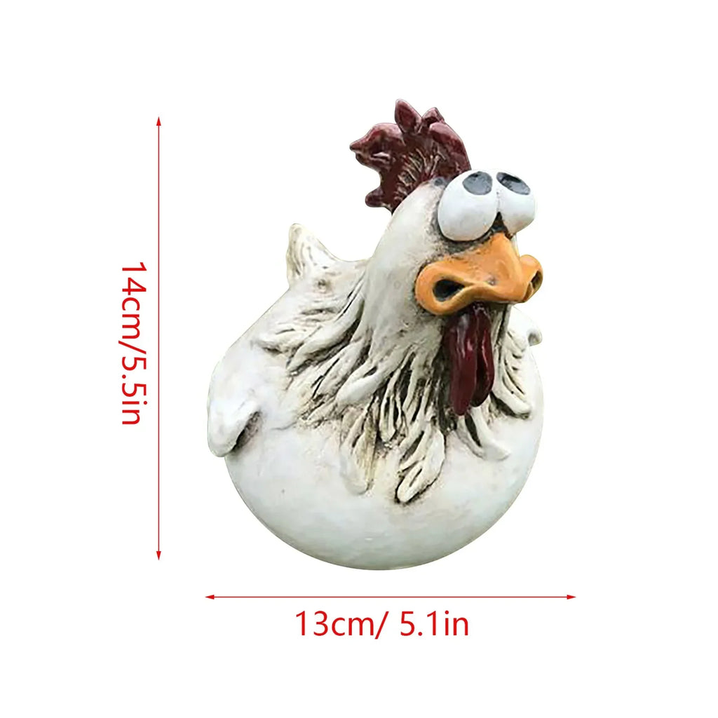 Funny Chicken Fence Decor Statues Resin Garden Farm Yard Hen Qme