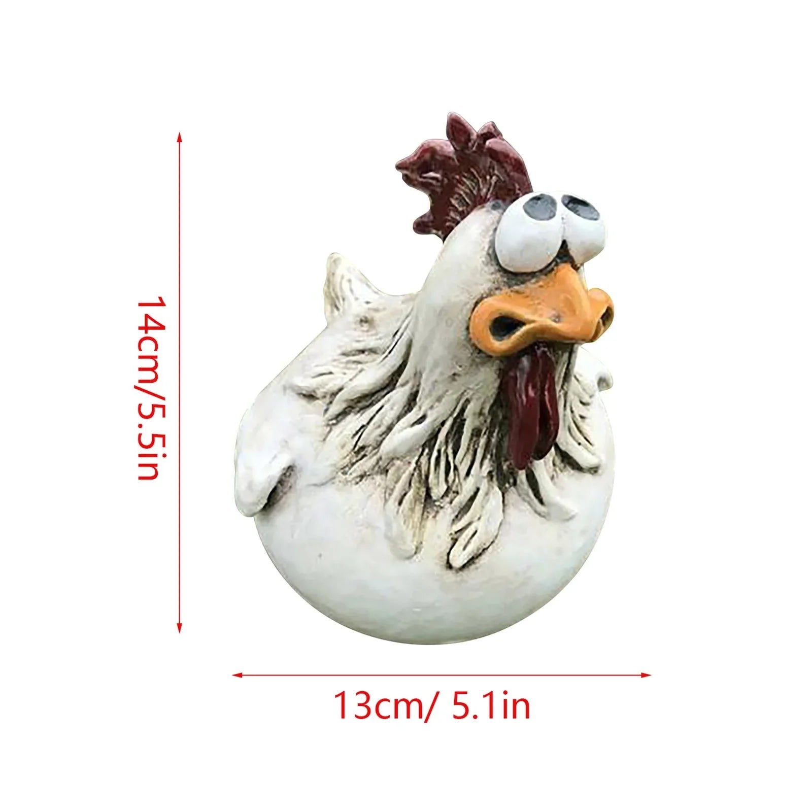 Funny Chicken Fence Decor Statues Resin Garden Farm Yard Hen Qme