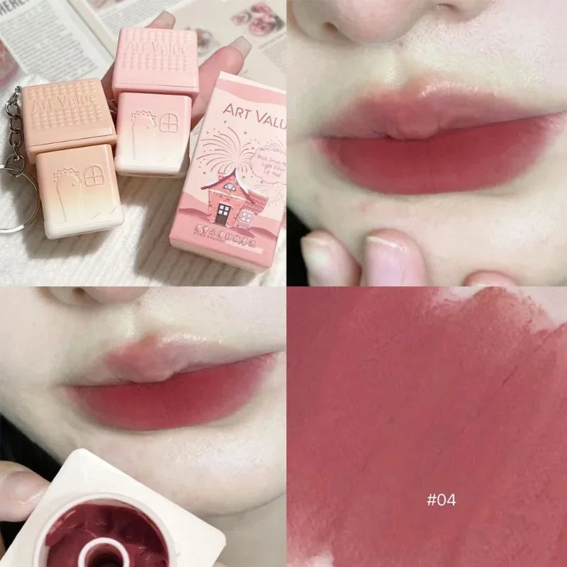 Matte Lipstick Berry Wine Soft Velvet Lip Mud Korean Makeup Solid Lip Gloss Non Stick Cup Lasting Moisturizing Light Lip Tint Qme 04