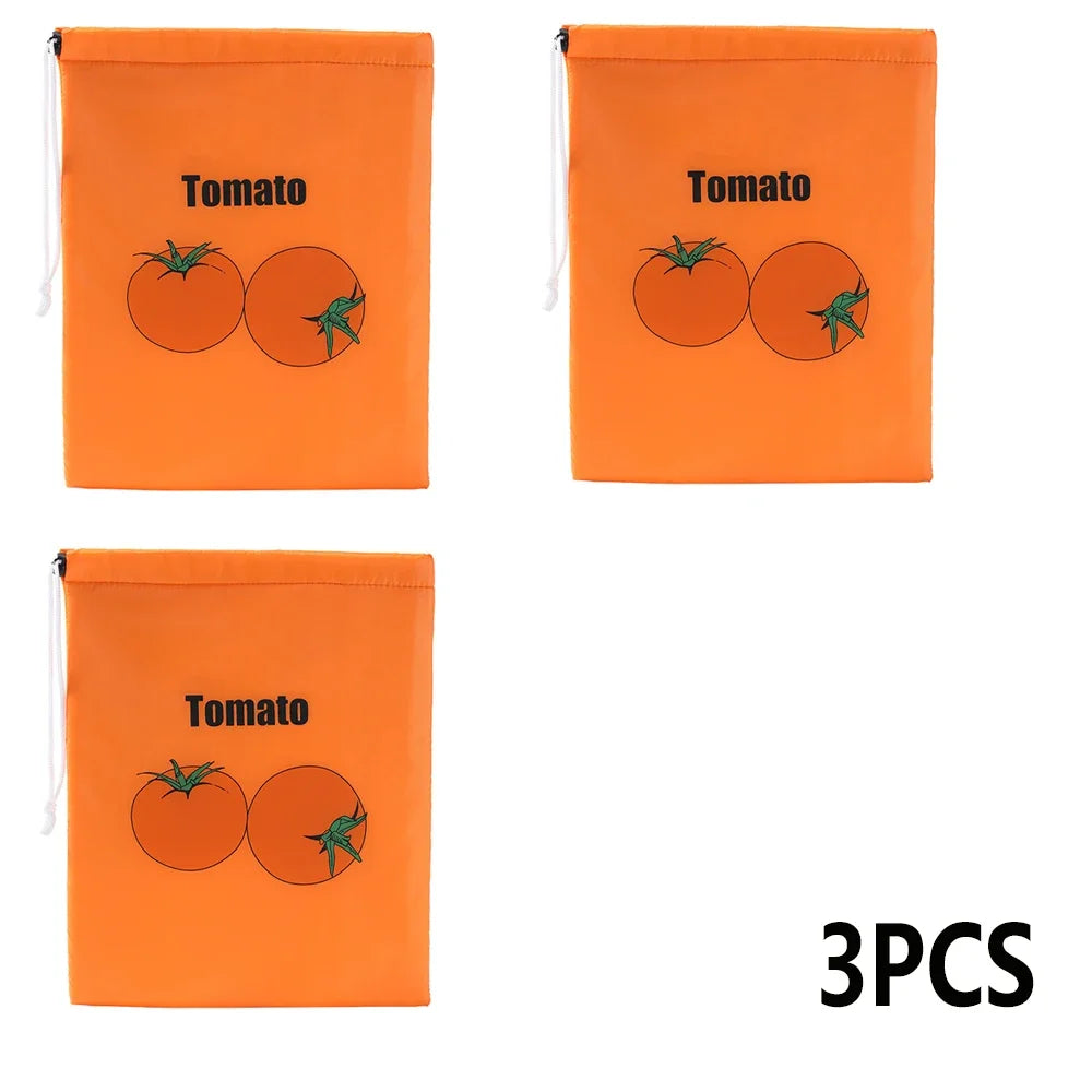 5/3/2/1Pcs Banana Preservation Bag Insulated aluminum film Fruit Vegetable Fresh-keep Pocket Drawstring Food Preservation Bag Qme Orange-3pcs