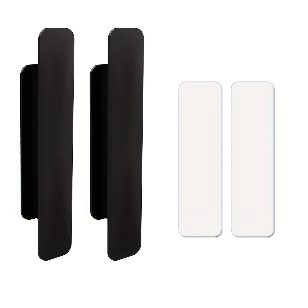 Two self-adhesive door handles, no need for punching, multifunctional handle, adhesive cabinet handle Qme 2PCS black