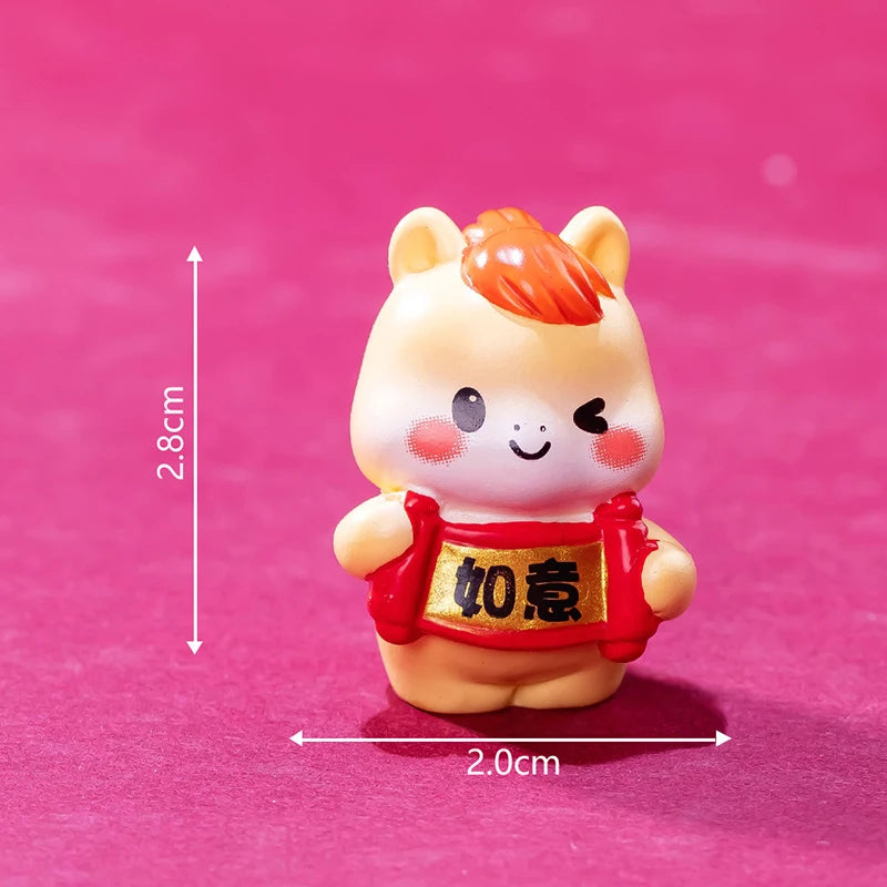 2026 Year Figurines Miniatures Cartoon Lucky Horse Micro Landscape Qme A4