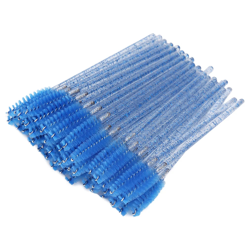 Nylon Makeup Brush Mascara Wands Eyelash Eyebrow Disposable Portable Brush Disposable Eyelash Brush Mascara Eyelash Brush Qme Dark blue