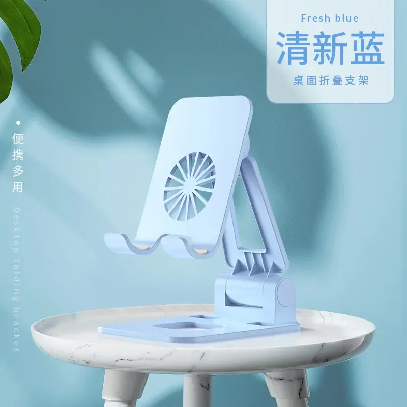 Mobile Phone Holder Desk Stand Phone Holder Charging Base Double Adjustable Shelf For iPad For iPhone Huawei Xiaomi Samsung LG Qme Blue