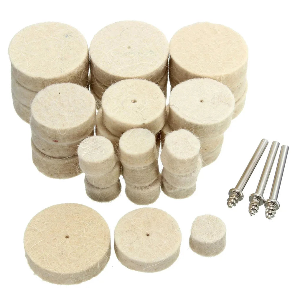 Wool Felt Polishing Wheel Cloth Buffing Disc Jewelry Mirror Sanding Qme