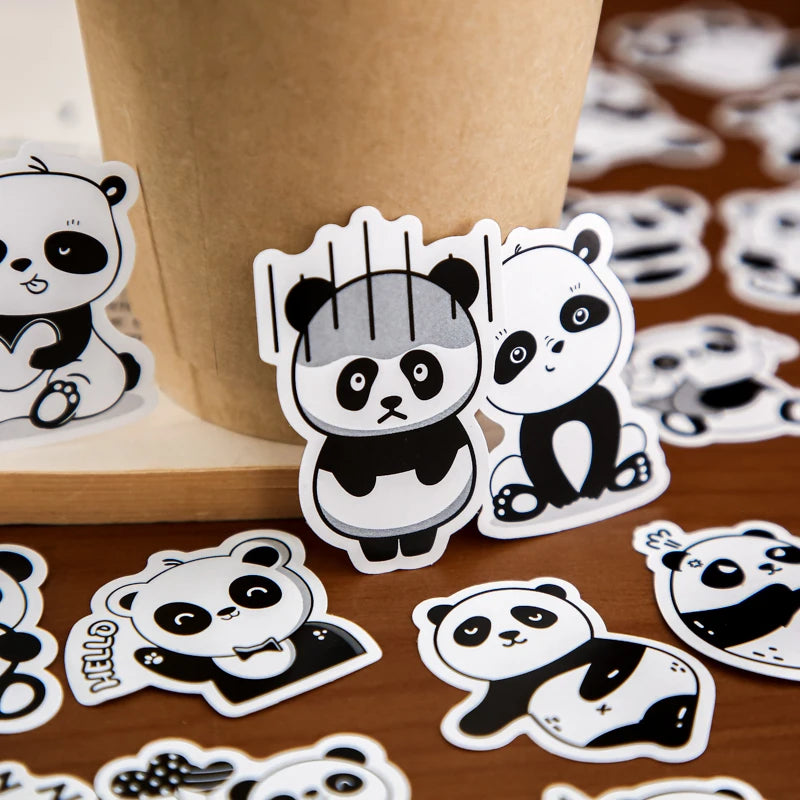 Cute Animal Sticker Pack with Panda, Dog, Penguin & Sea Creatures, Clearance Stickers for Collage,Notebooks & Water Cups Qme