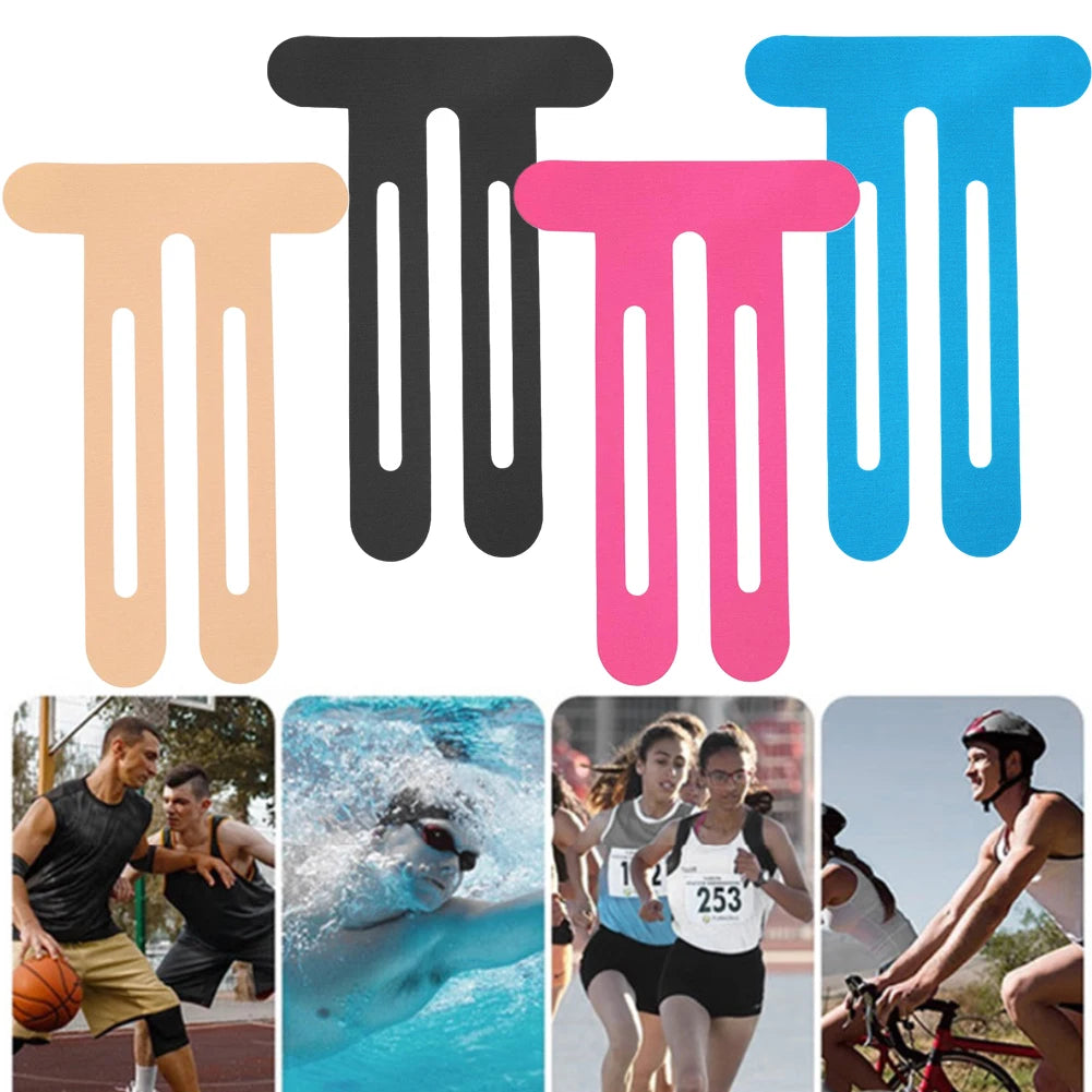 5Pcs Precut Kinesiology Tape Elastic Sport Knee Tape Breathable Cotton Athletic Tape for Knee Support & Stability Qme