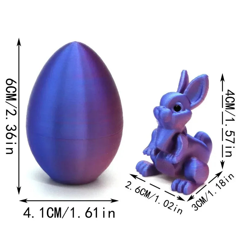 Easter Bunny Ornament 3D Printed Cute Rabbit Eggs Printing Desk Qme