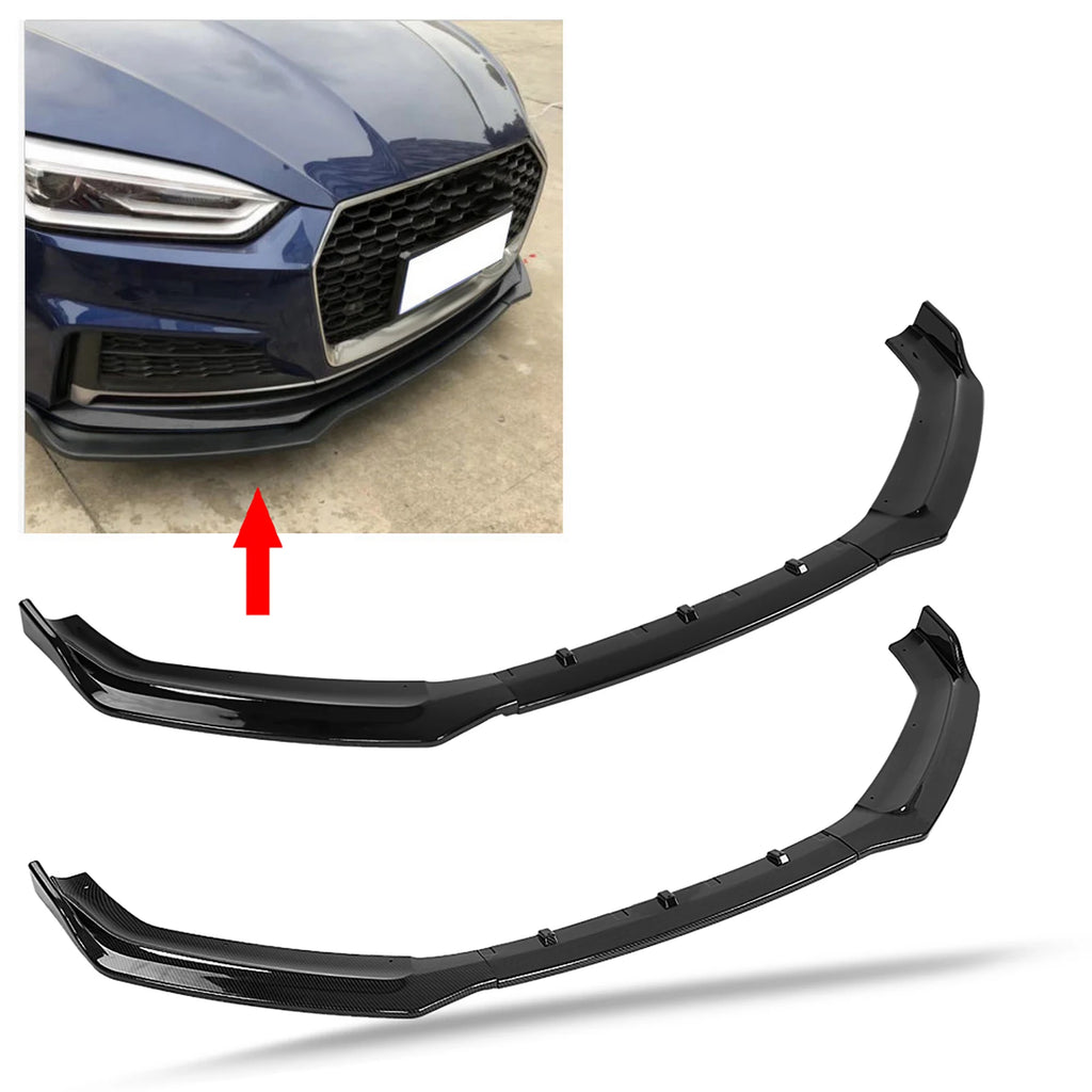 Bumper Add on Lip Car Front Bumper Canard Lip Splitter Body Shovels for B9 17‑18 Car Front Bumper Lip Front Bumper Diffuser Qme