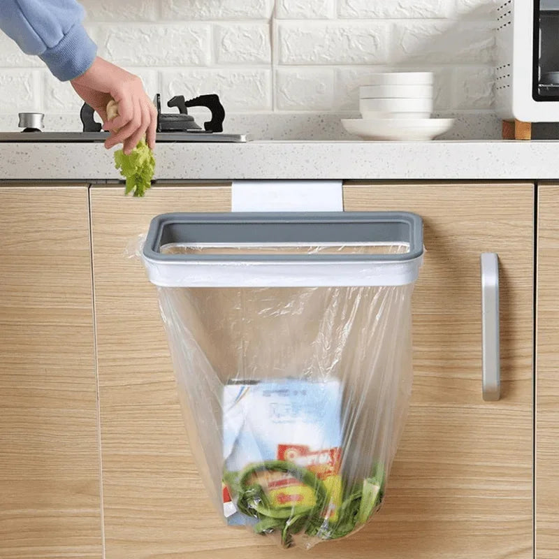 1pc Wall Mounted Trash Bag, Simple Household Hanger, Kitchen Cabinet Trash Bag Holder, Trash Storage Holder Qme