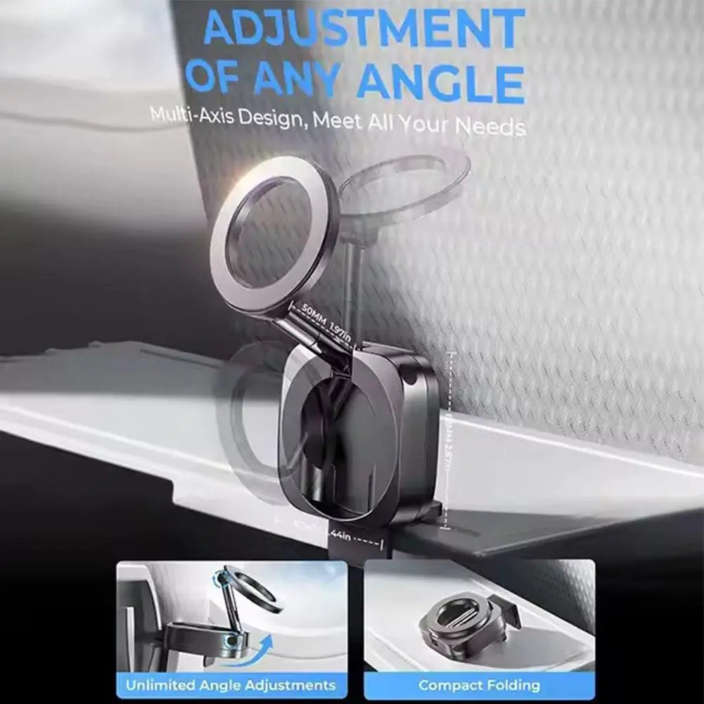Magnetic Car Headrest Mount For Magsafe iPhone 360° Rotating Rear Seat Phone Holder Adjustable Car Bracket For Tablet Phone Qme