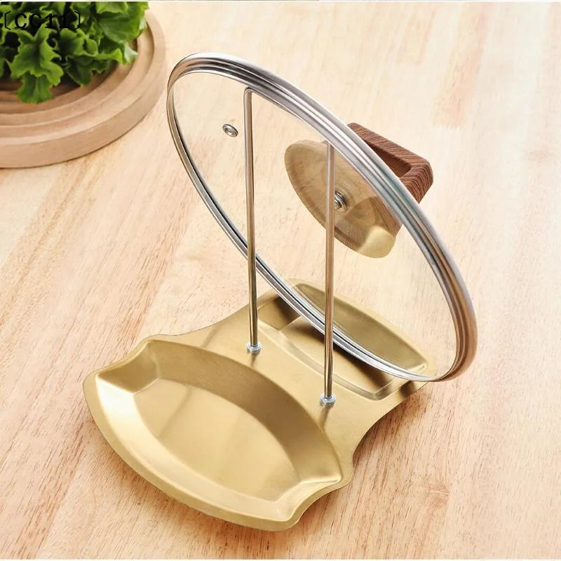 Stainless Steel Pot Lid Holder Kitchen Storage Rack Utensils Dish Qme