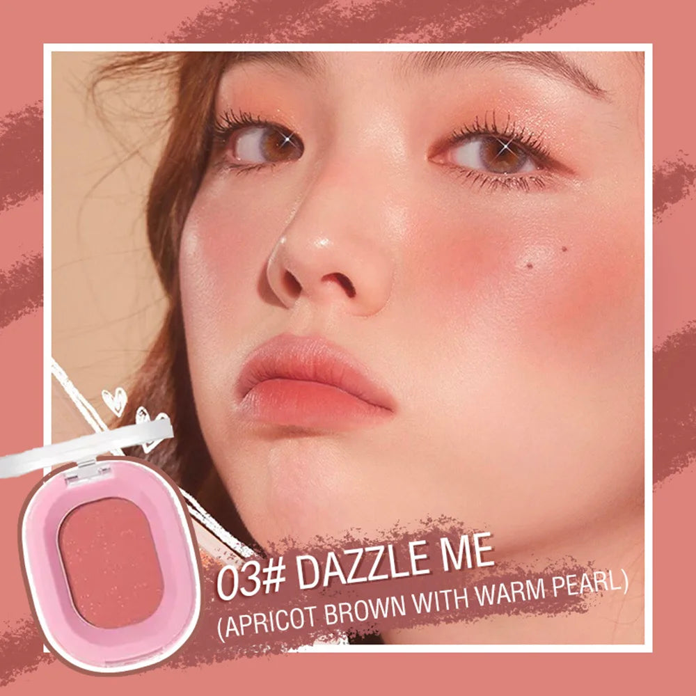 Monochrome Matte Blush Powder Natural Nude Cheek Rouge Brightening Qme Brown Tone