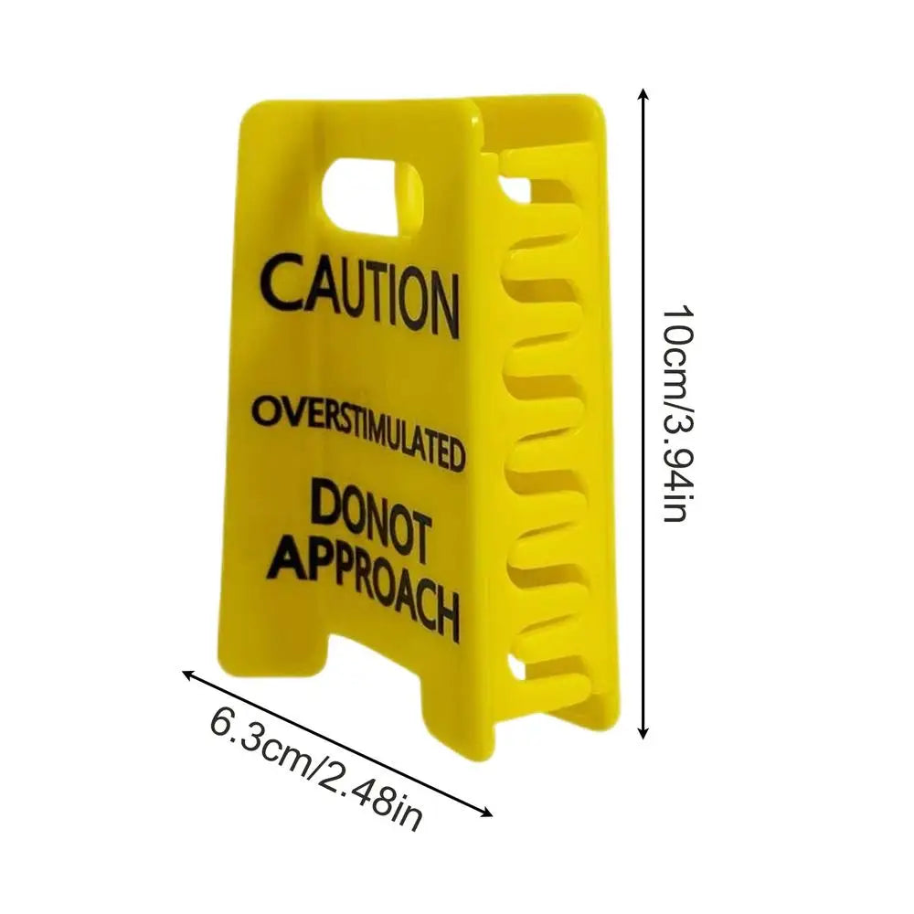 Funny Yellow Hairs Clips Thick Caution Overstimulated Desk Sign Qme Yellow China Mainland