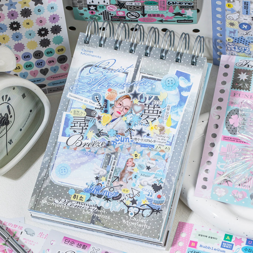 30 Pcs Die-Cut Sticker Book Japanese Anime Character Theme Showa Style Glitter Matte Glossy Finish School Stationery Supplies Qme