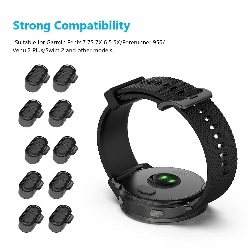 Charging Port Dustproof Plug Cover Protector Cap for Garmin Forerunner 955 945 255 Fenix 7 7S 7X 6 6S 6X TPU Clear Dust Cap Case Qme